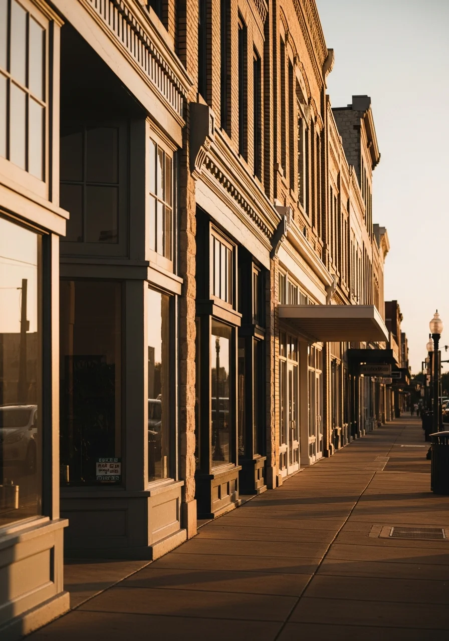 Kyle Texas downtown area with commercial development and growing business district in Hays County