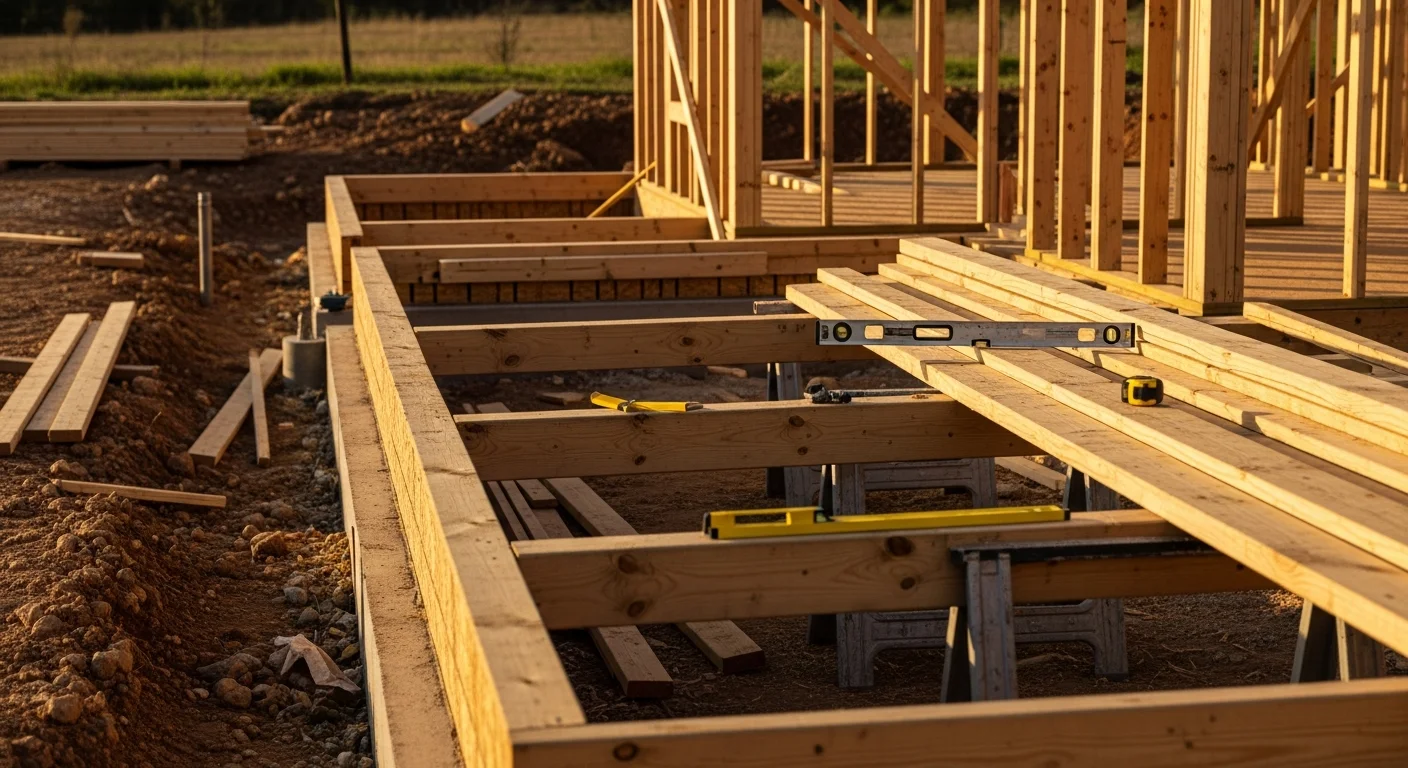 A completed single-story room addition attached to a rural residential home in New Berlin, TX, showing new framing tied into the existing roofline and exterior. The expanded structure sits on an open Guadalupe County lot with cleared land visible in the background.